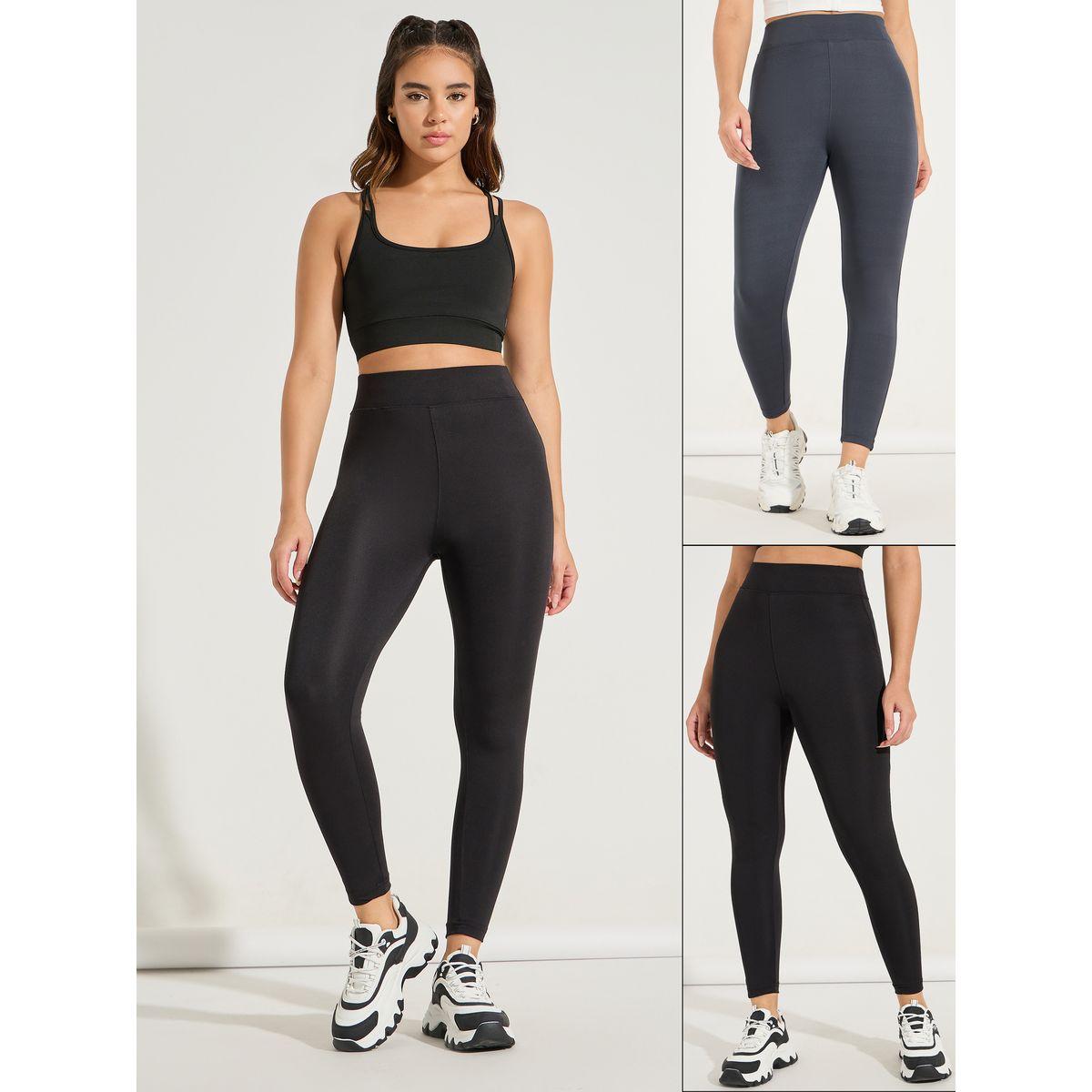Styli Active Pack of 2 - Broad Waistband Basic Leggings-women-clothing-sportswearandactivewear-bottoms-leggings-image-1