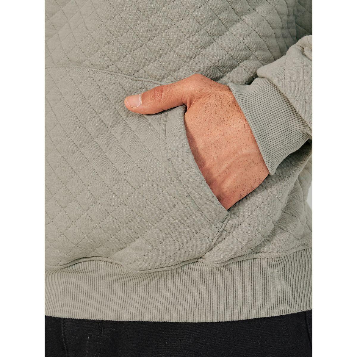 Styli Diamond Quilted Relaxed Hoodie with Kangaroo Pocket-men-winterwear-hoodiesandsweatshirts-image-3