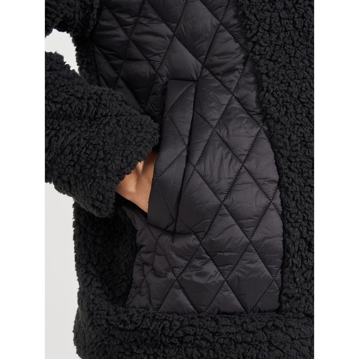 Styli Regular Fit Mixed Fabric Bomber Jacket-women-winterwear-coatsandjackets-jackets-image-4
