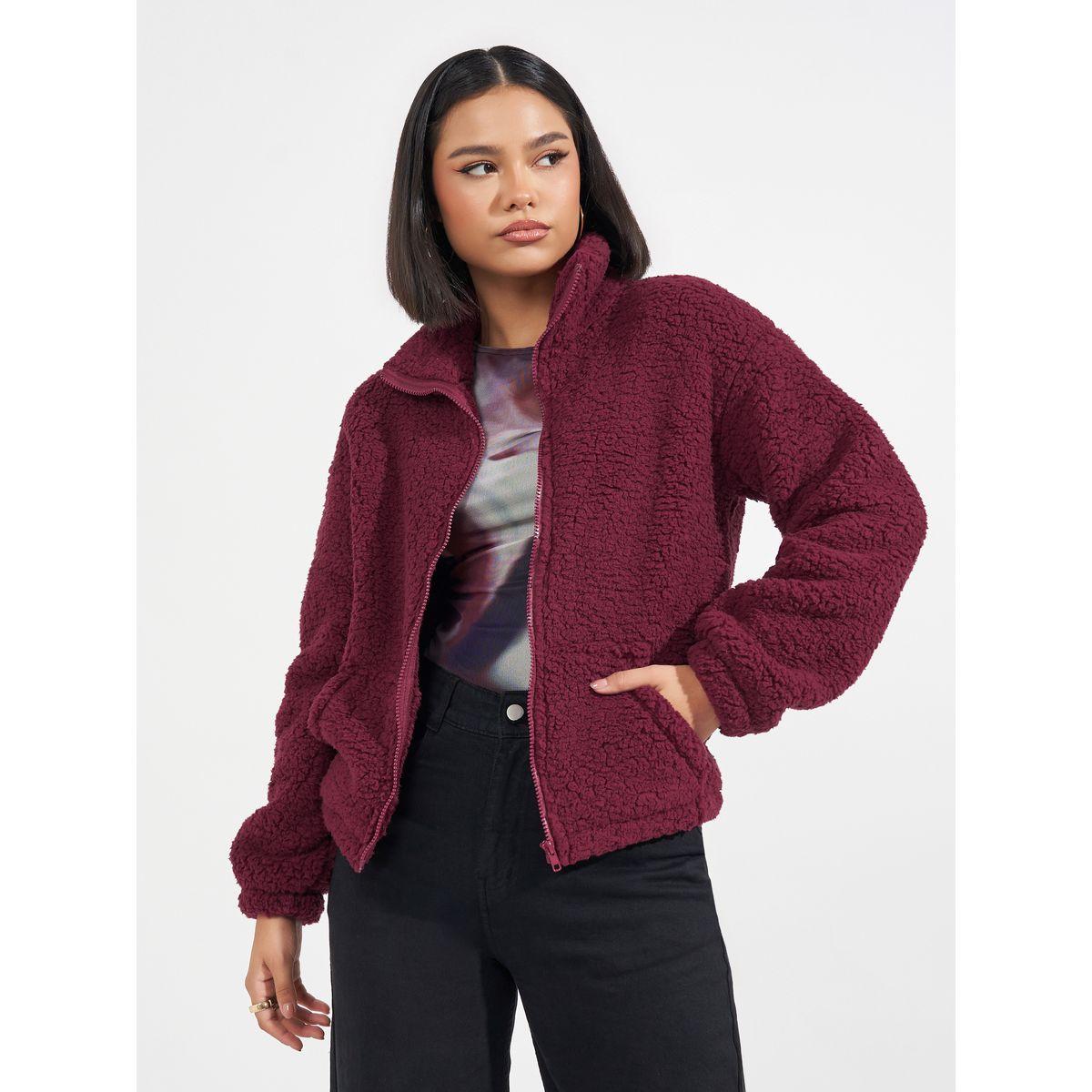 Styli Regular Fit Regular Length Faux Fur Bomber Jacket-women-winterwear-coatsandjackets-jackets-image-2