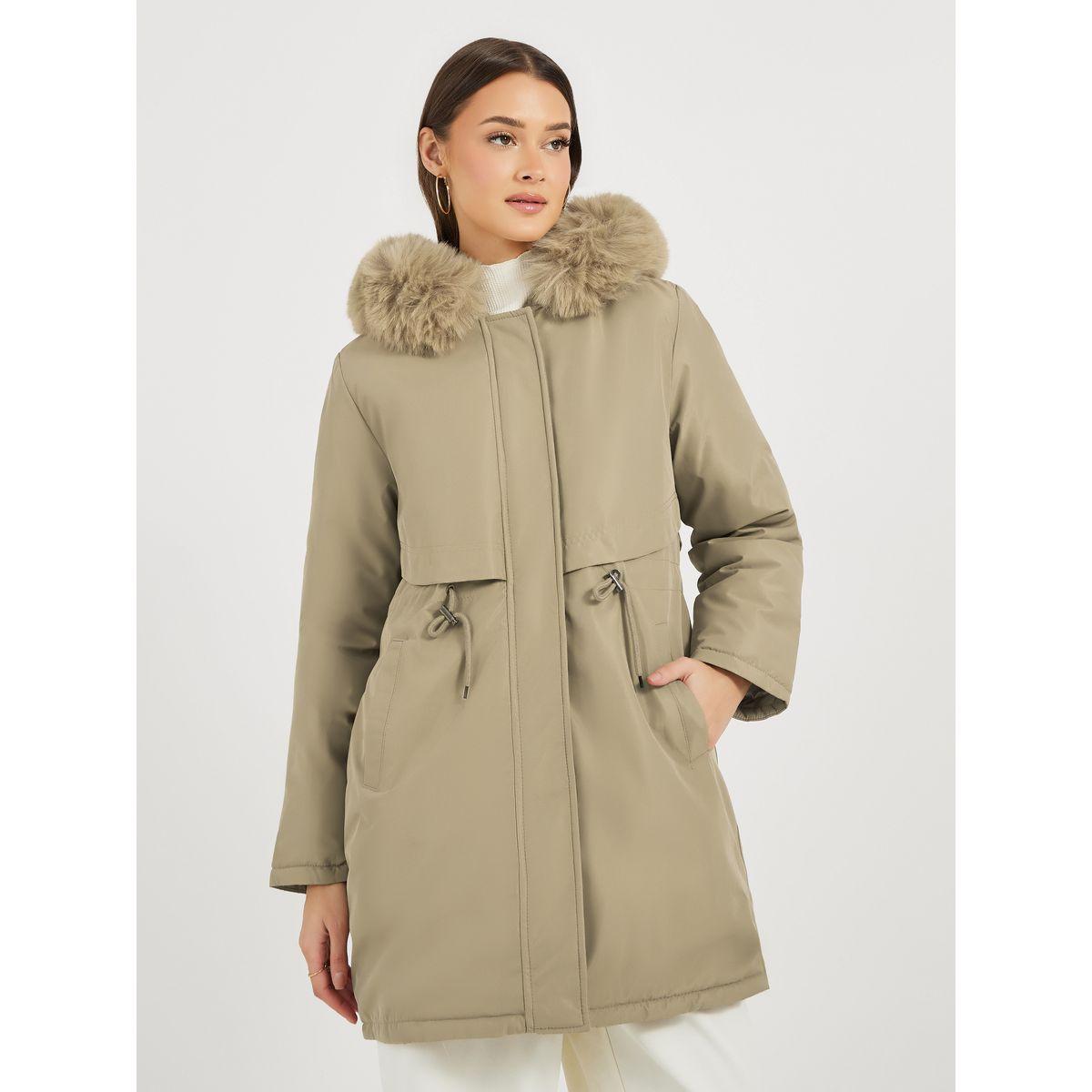 معطف باركا بطول الركبة مع قصة عادية-women-clothing-coatsandjackets-coats-image-1