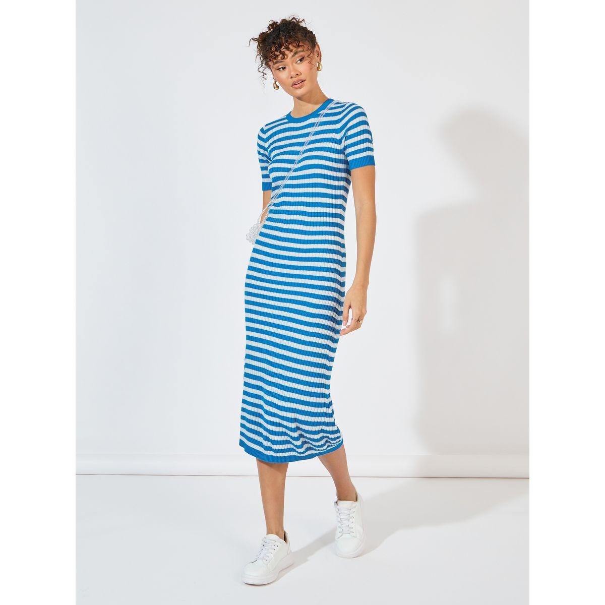 Styli Striped Knit Sweater Midi Dress-women-clothing-dresses-image-4