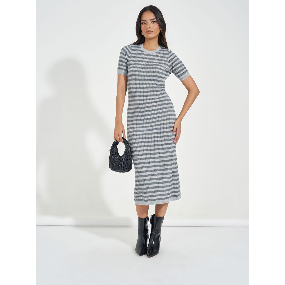 Styli Striped Knit Sweater Midi Dress-women-clothing-dresses-image-3