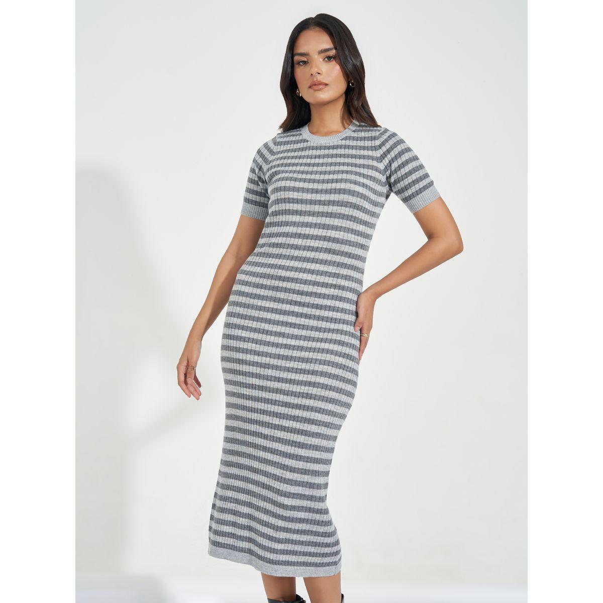 Styli Striped Knit Sweater Midi Dress-women-clothing-dresses-image-4