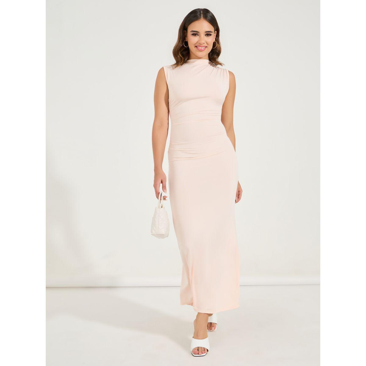 Styli Solid Sleeveless Bodycon Maxi Dress with Back Slit-women-clothing-dresses-image-5