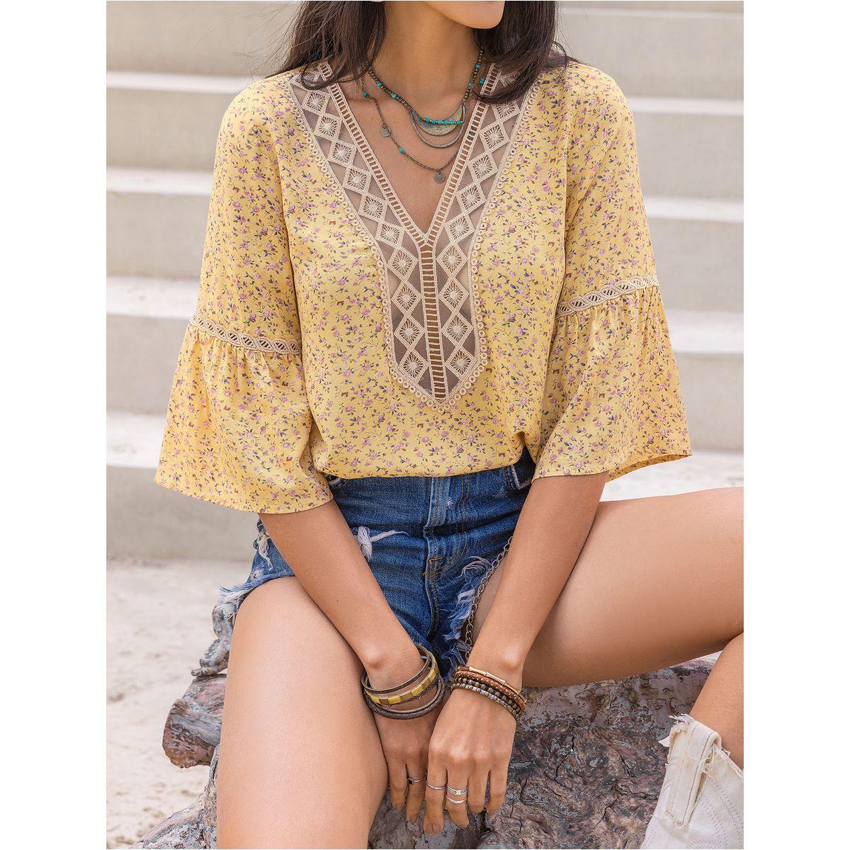 Russty Dustty X Styli Russty Dustty Floral Print Lace Insert Top-women-clothing-shirtsandblouses-blouses-image-3