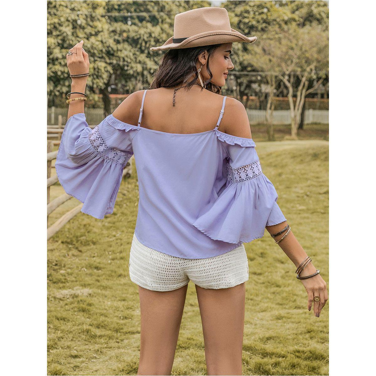 Russty Dustty X Styli Russty Dustty Cold Shoulder Flared Sleeves Blouse-women-clothing-shirtsandblouses-blouses-image-5