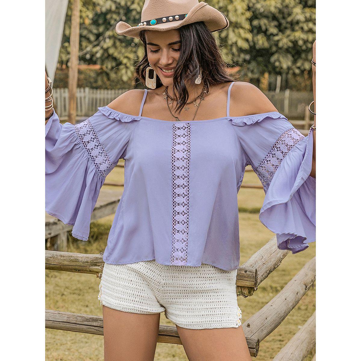 بلوزة باكتاف مكشوفة مع اكمام واسعة رَستي دَستي × ستايلي-women-clothing-shirtsandblouses-blouses-image-6