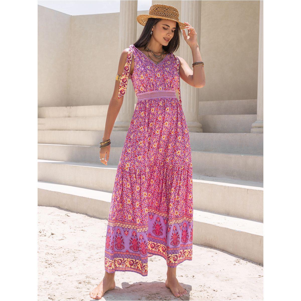 فستان طويل مطبع بالكامل مع اربطة رَستي دَستي × ستايلي-women-clothing-dresses-image-1