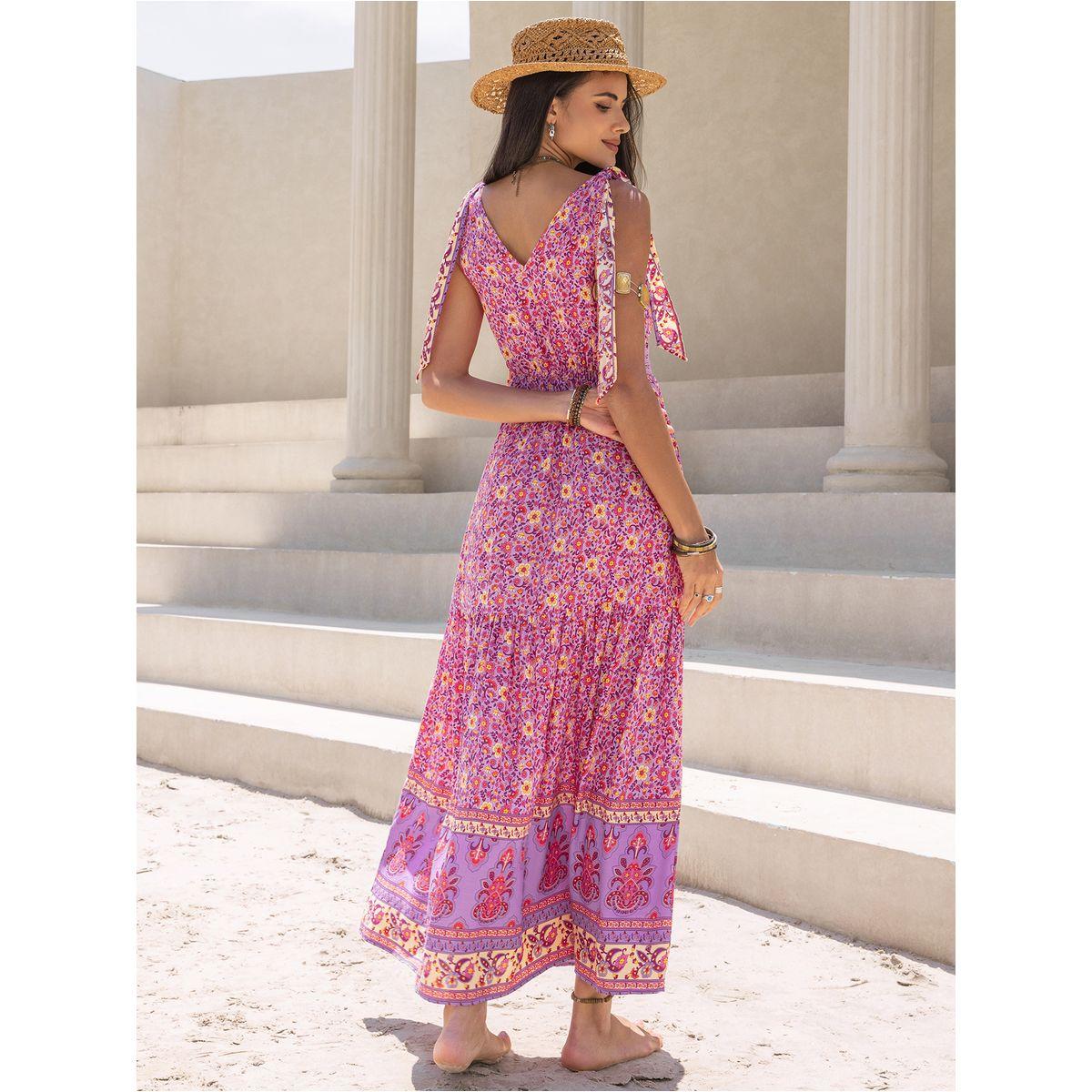 فستان طويل مطبع بالكامل مع اربطة رَستي دَستي × ستايلي-women-clothing-dresses-image-4