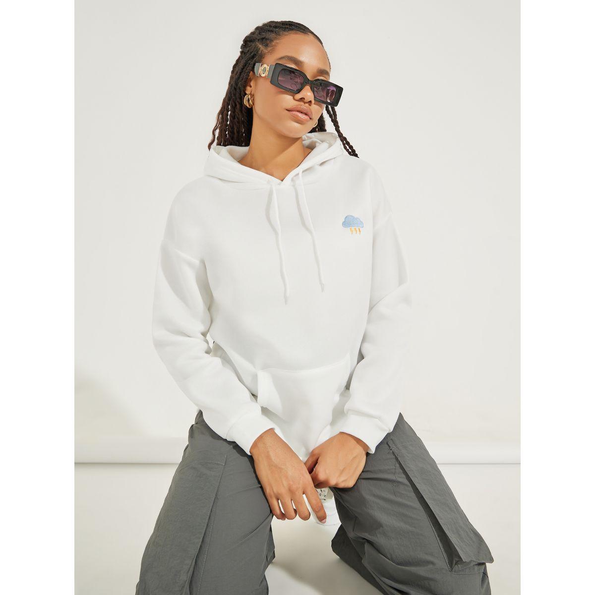 Styli Regular Fit Embroidered Hoodie with Dropped Shoulder-women-clothing-hoodiesandsweatshirts-hoodies-image-1