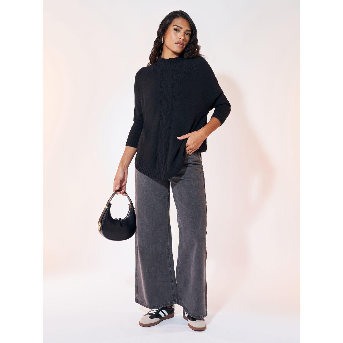 سويتر محبوك بياقة عالية وتفاصيل بارزة الملمس-women-clothing-cardigansandjumpers-jumpers-image-2