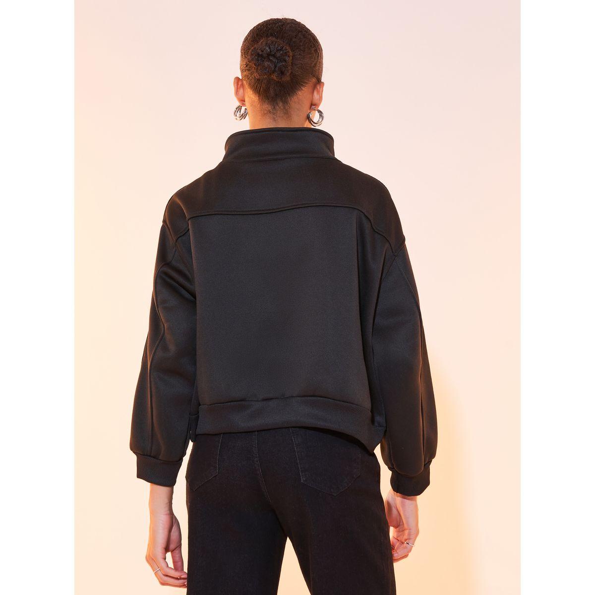 Styli Solid Taping Detail Zip-Up Jacket-women-winterwear-coatsandjackets-jackets-image-4