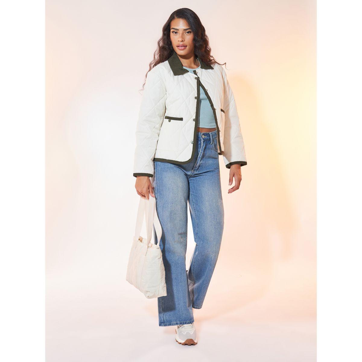 Styli Quilted Contrast Buttoned Jacket-women-clothing-coatsandjackets-coats-image-2