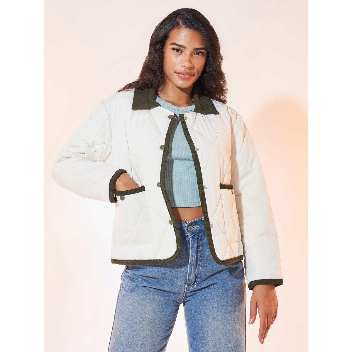 Styli Quilted Contrast Buttoned Jacket-women-clothing-coatsandjackets-coats-image-3