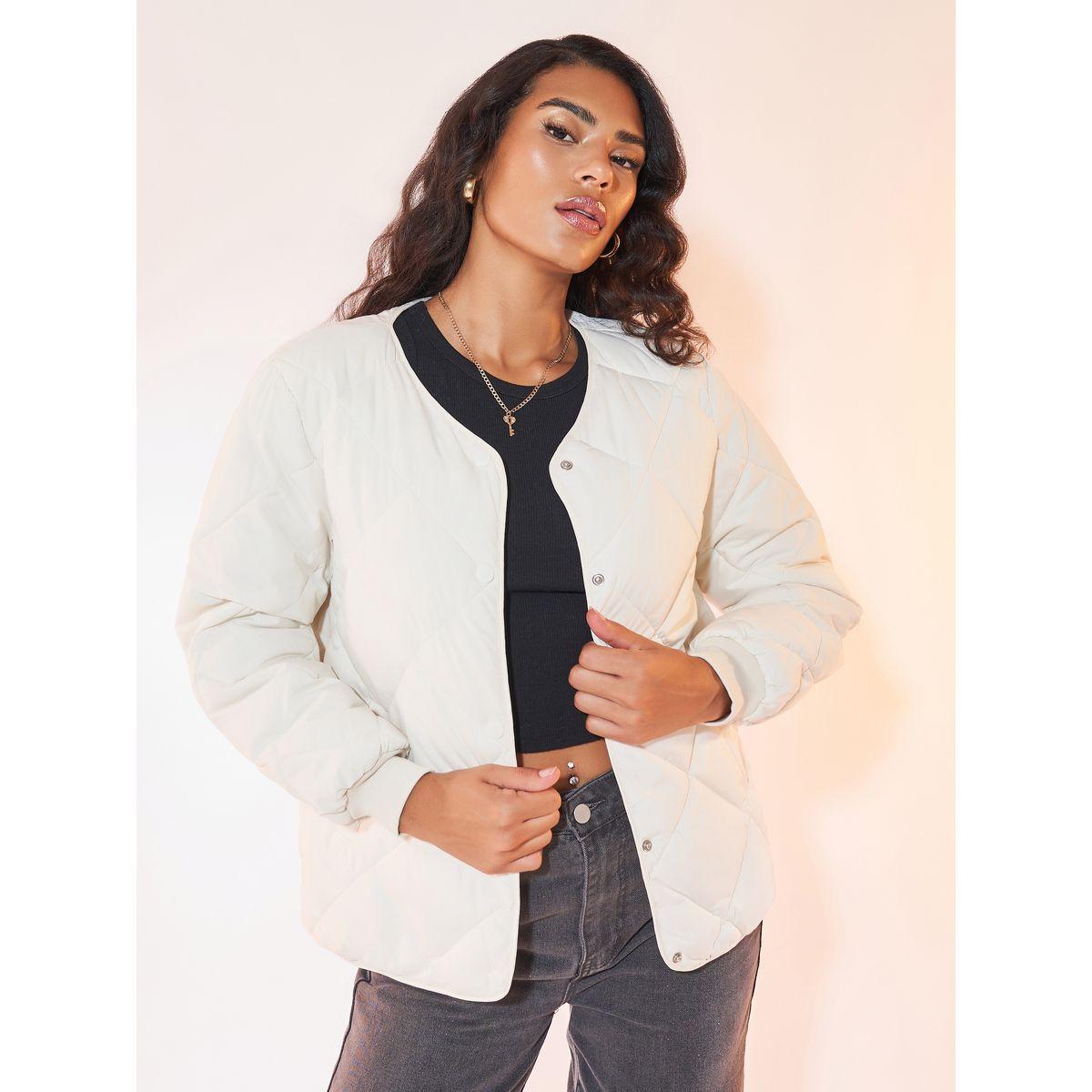 Styli Solid Quilted Buttoned Padded Jacket-women-winterwear-coatsandjackets-coats-image-1