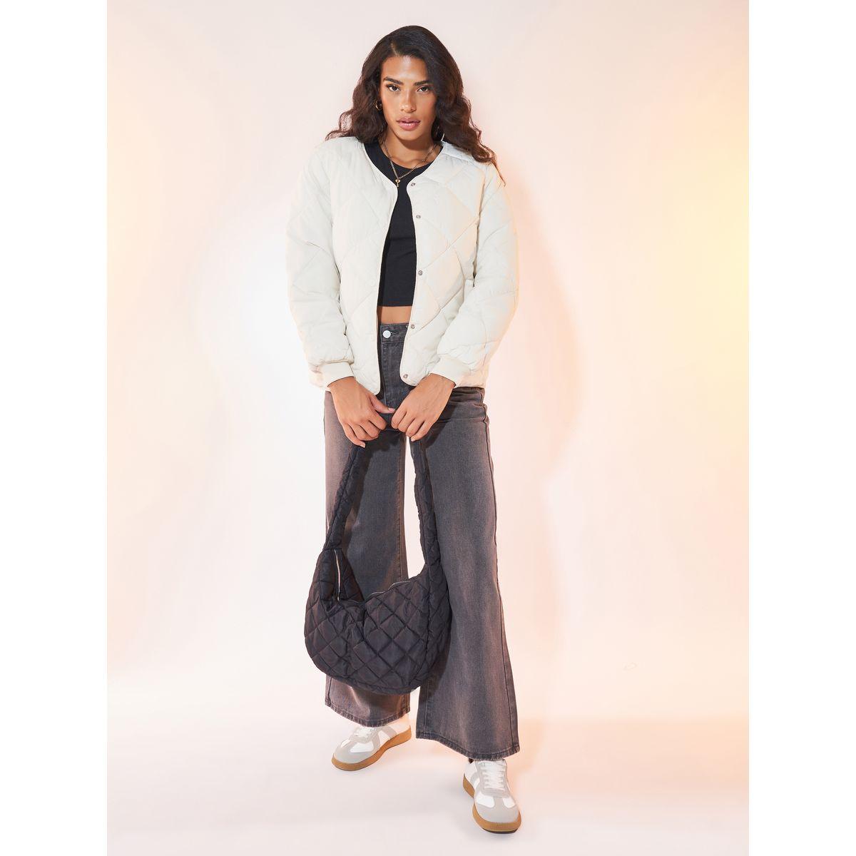 Styli Solid Quilted Buttoned Padded Jacket-women-winterwear-coatsandjackets-coats-image-2