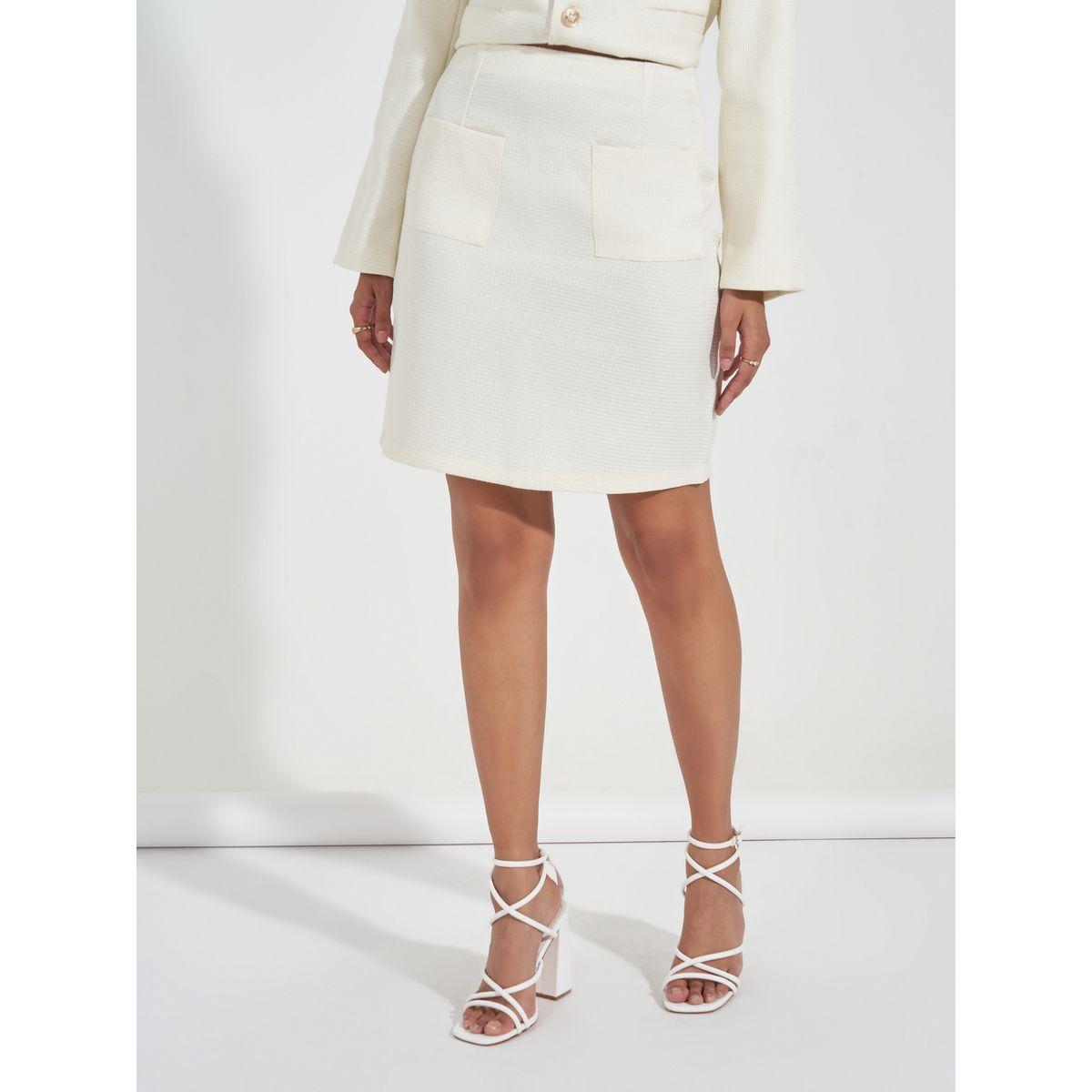 Styli Button Detail Tweed Jacket & Mini Skirt Co-Ords-women-clothing-coordsets-image-4