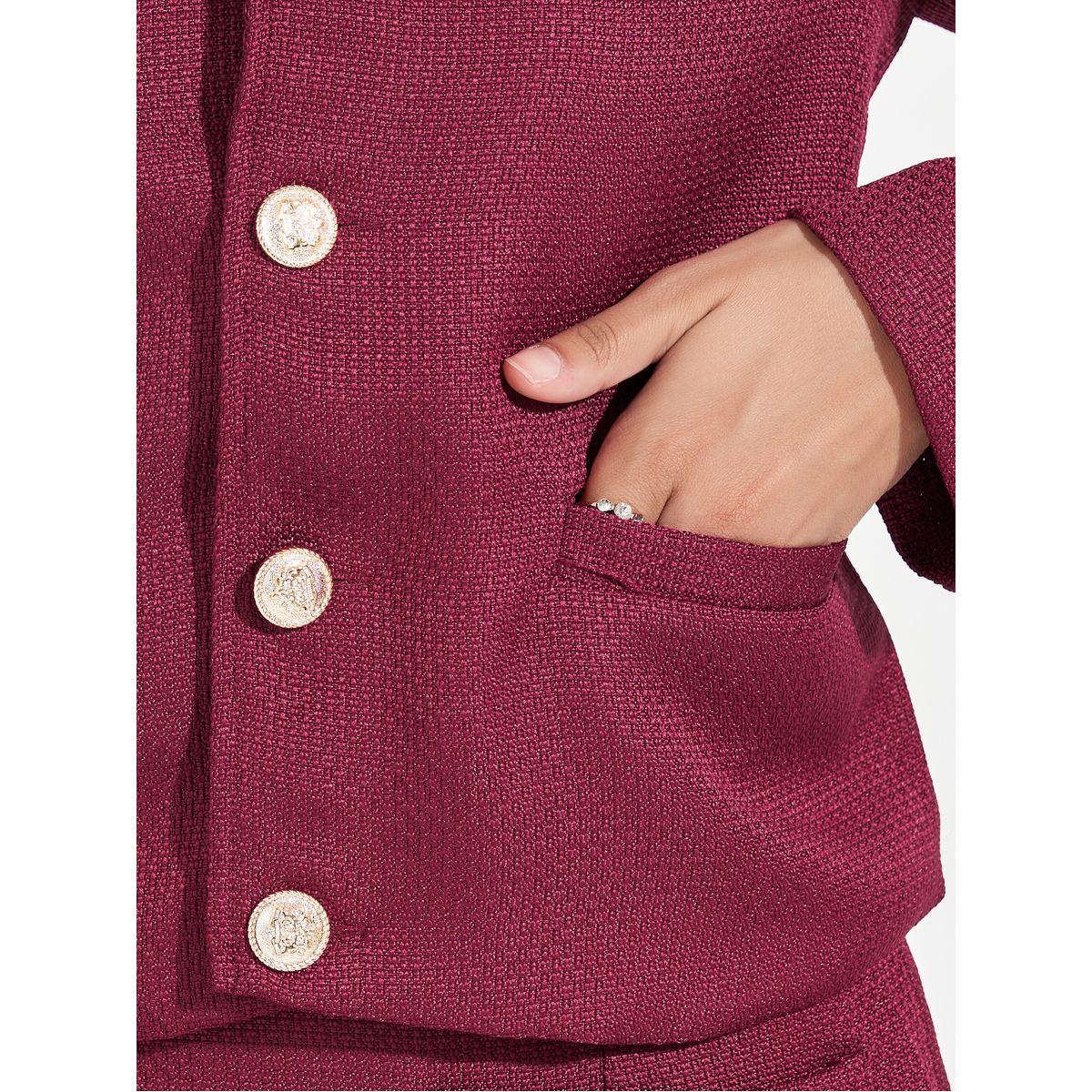 Styli Button Detail Tweed Jacket & Mini Skirt Co-Ords-women-clothing-coordsets-image-3