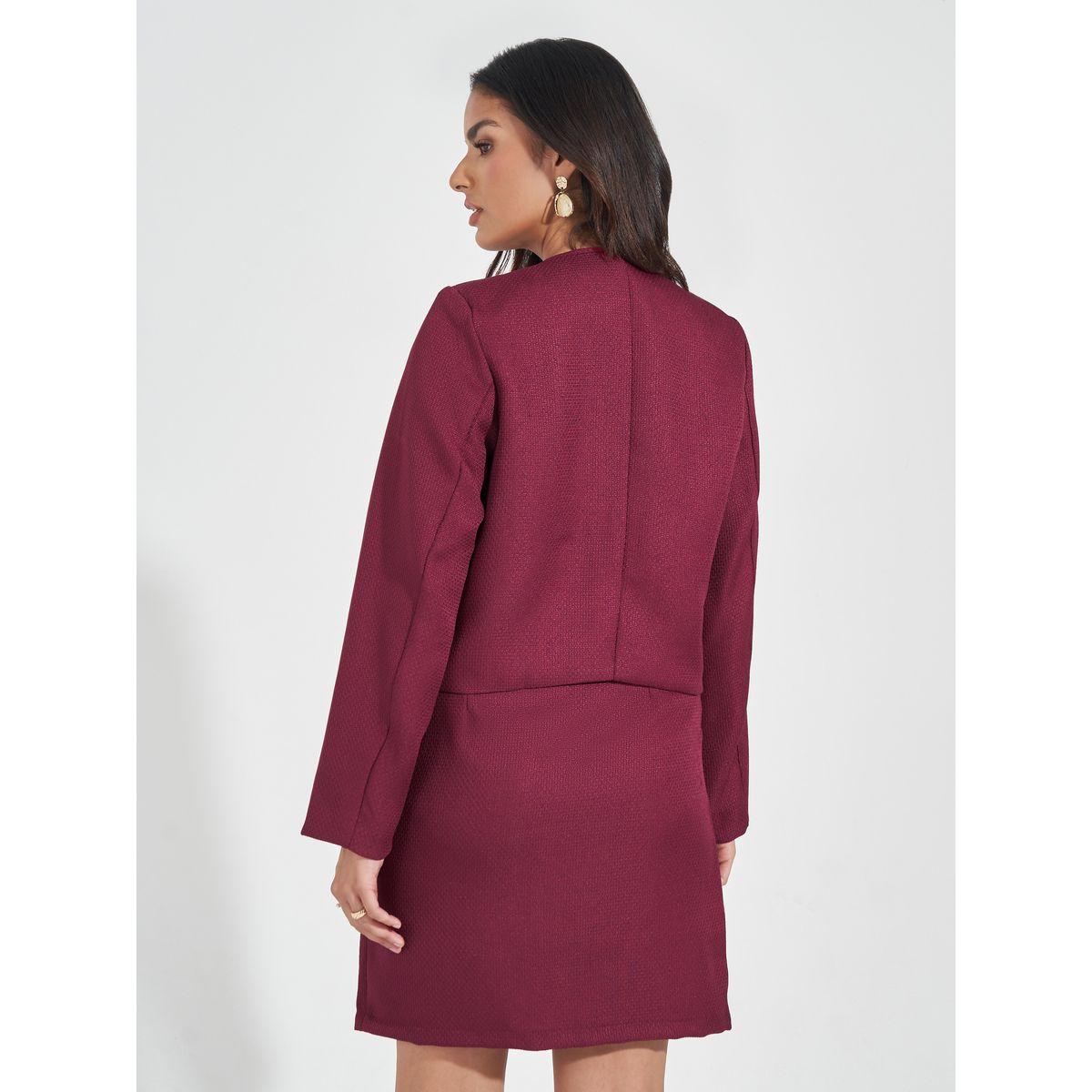 Styli Button Detail Tweed Jacket & Mini Skirt Co-Ords-women-clothing-coordsets-image-5