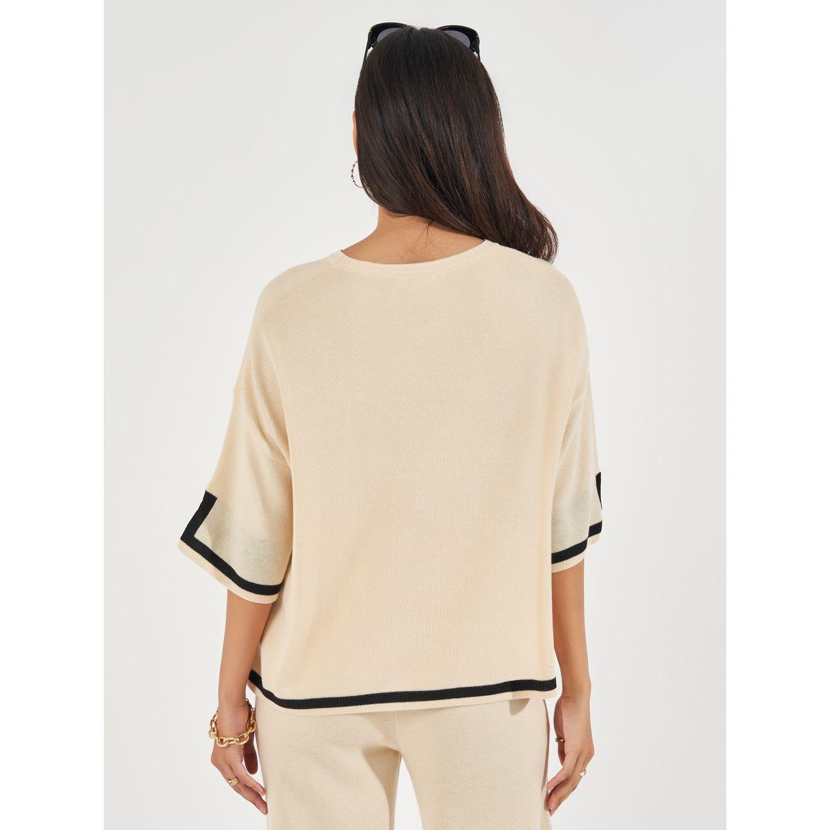 Styli Relaxed Fit Knit Top with Contrast Trim-women-clothing-shirtsandblouses-blouses-image-4