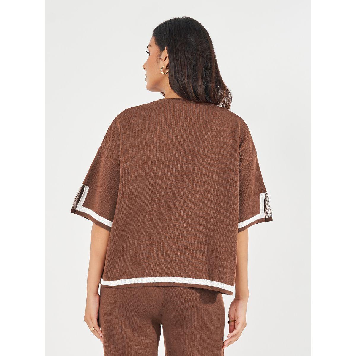 Styli Relaxed Fit Knit Top with Contrast Trim-women-clothing-shirtsandblouses-blouses-image-4