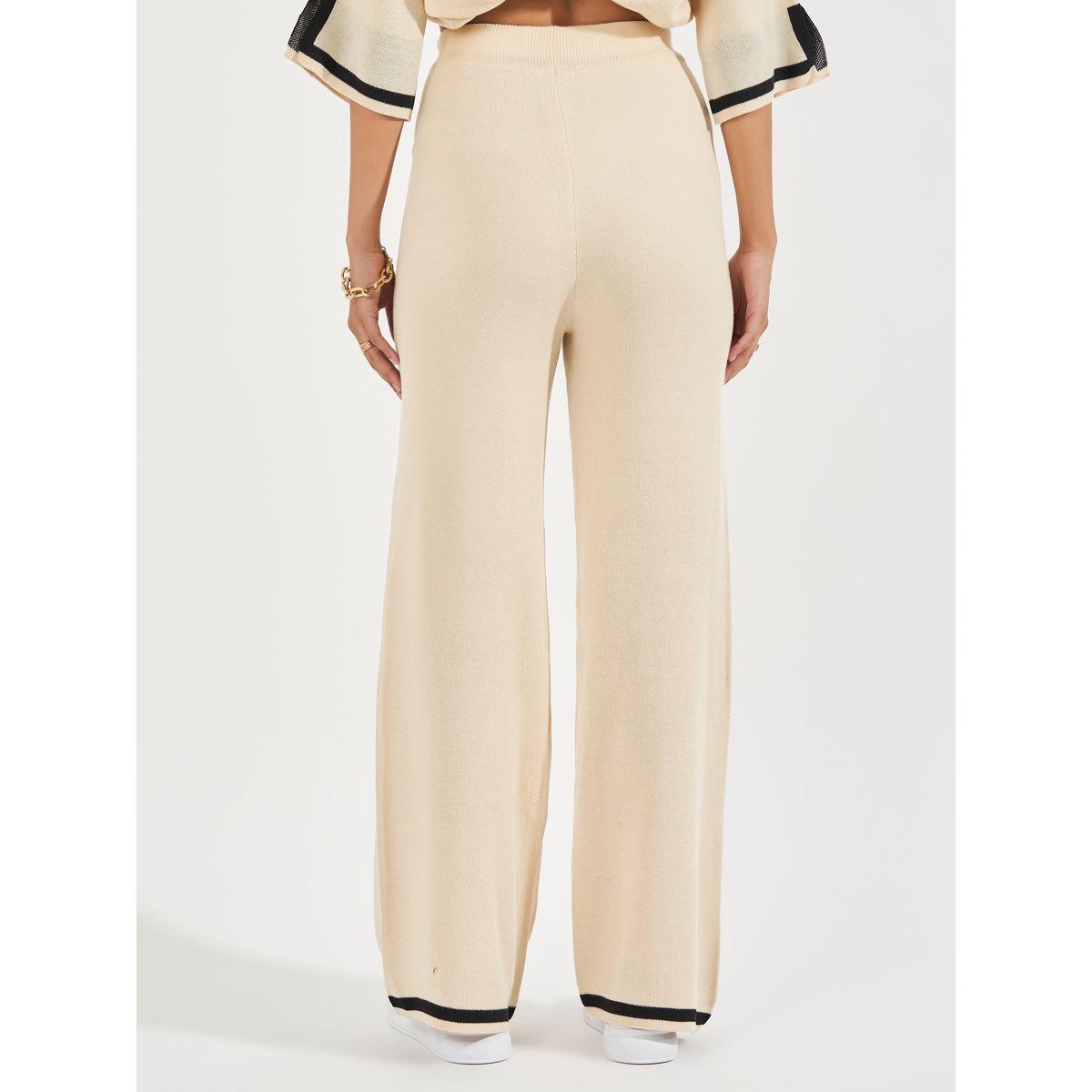 بنطال محبوك بإرجل واسعة وتفاصيل مُتباينة-women-clothing-bottoms-trousers-image-5
