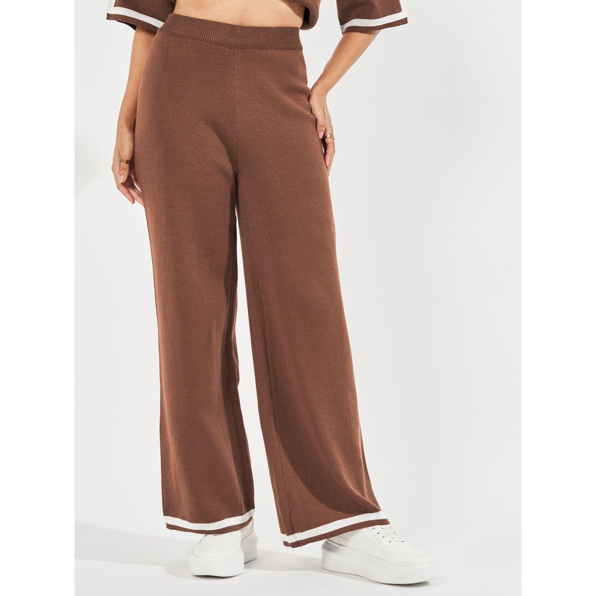 بنطال محبوك بإرجل واسعة وتفاصيل مُتباينة-women-clothing-bottoms-trousers-image-2