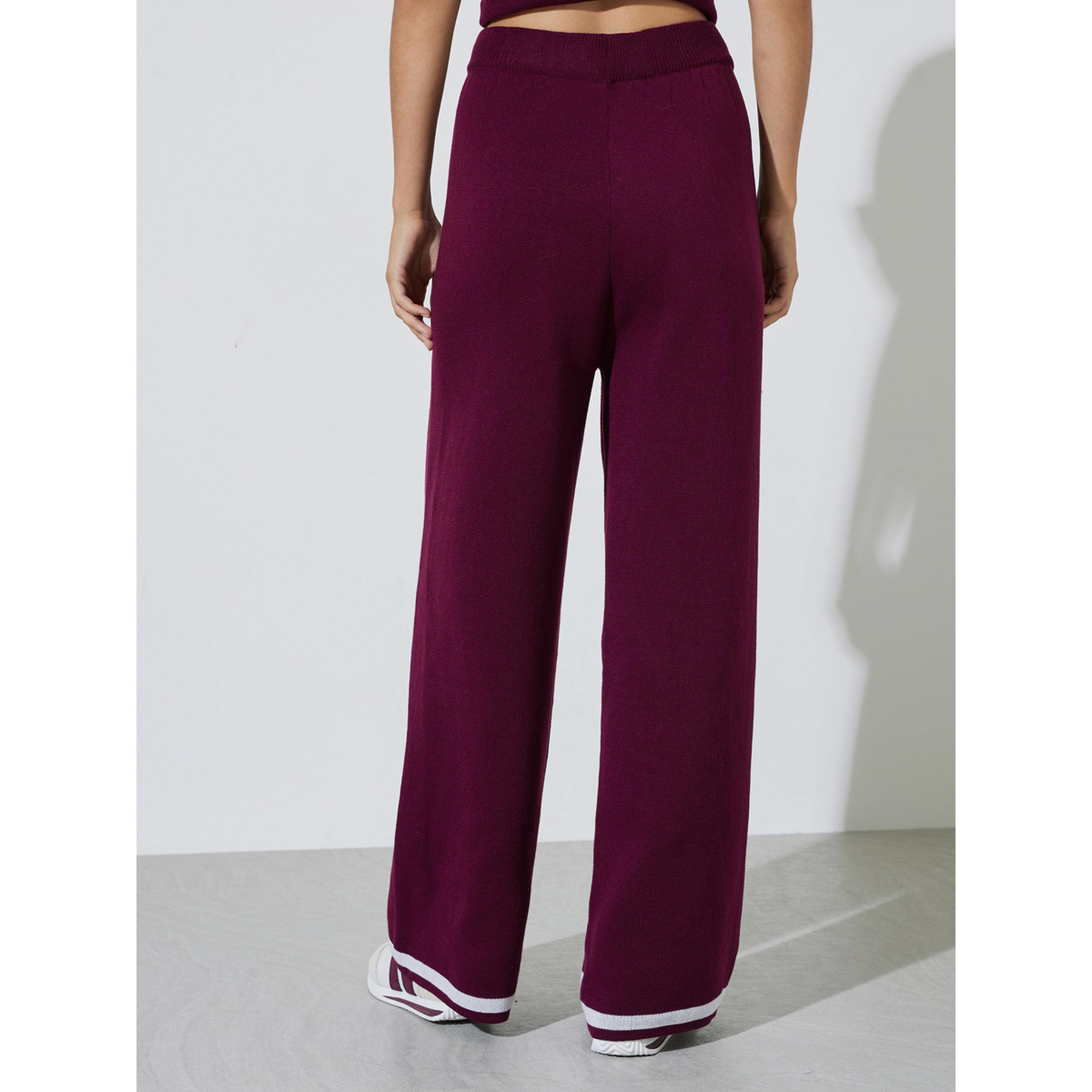 Styli Wide Leg Casual Knit Pants with Contrast Trim-women-clothing-joggers-image-4