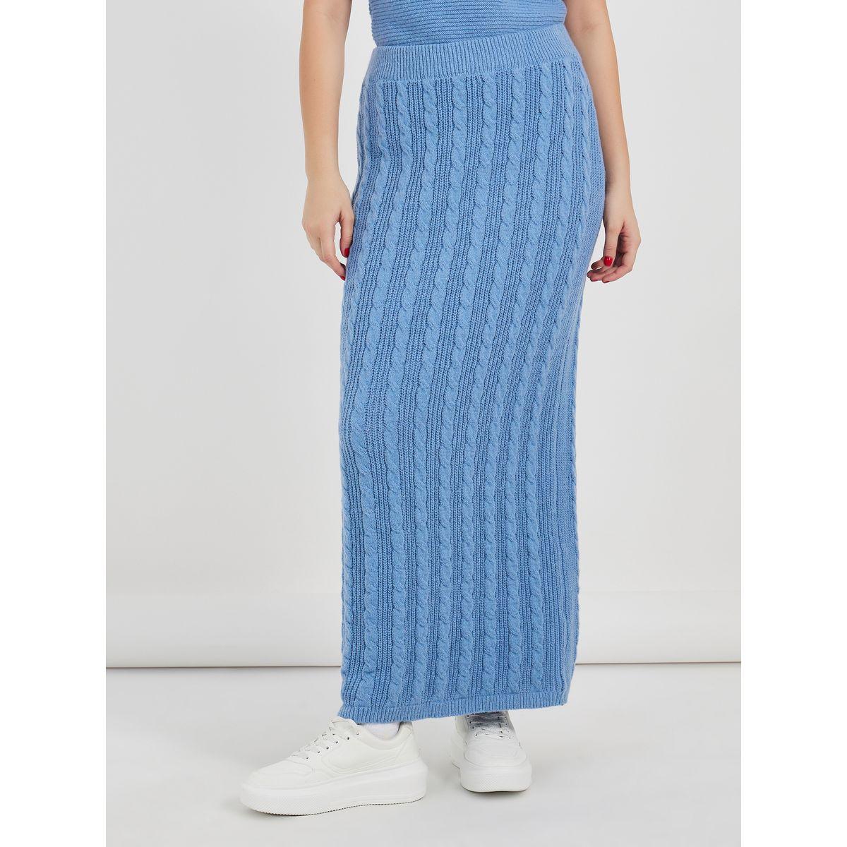 تنورة طويلة بتفاصيل بارزة الملمس-women-clothing-bottoms-skirts-image-2