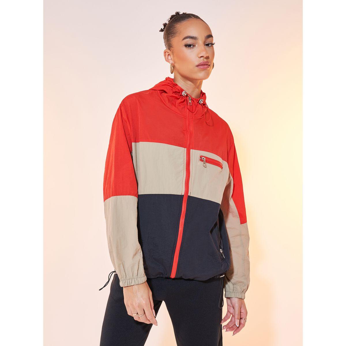 Styli Color Block Hooded Zip Up Windbreaker Jacket-women-winterwear-coatsandjackets-jackets-image-3