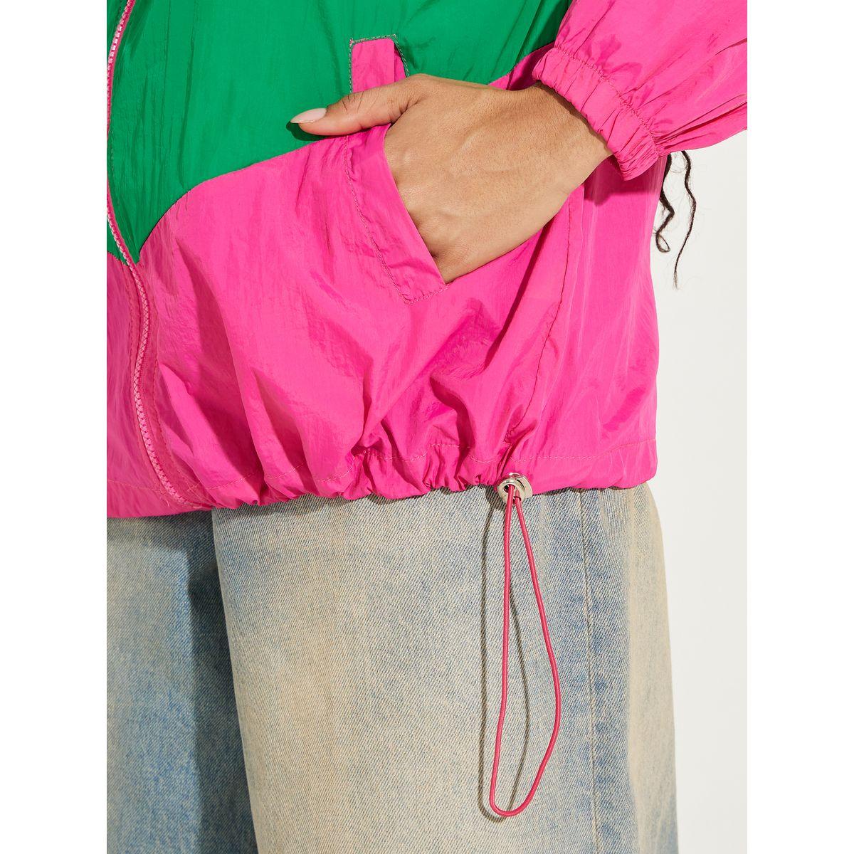 Styli Color Block Windbreaker Jacket with Zipper-women-winterwear-coatsandjackets-jackets-image-4