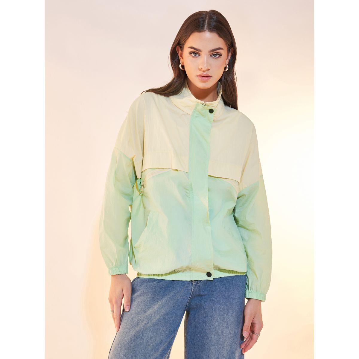 Styli Color Block Zip Up Windbreaker Jacket-women-winterwear-coatsandjackets-jackets-image-1