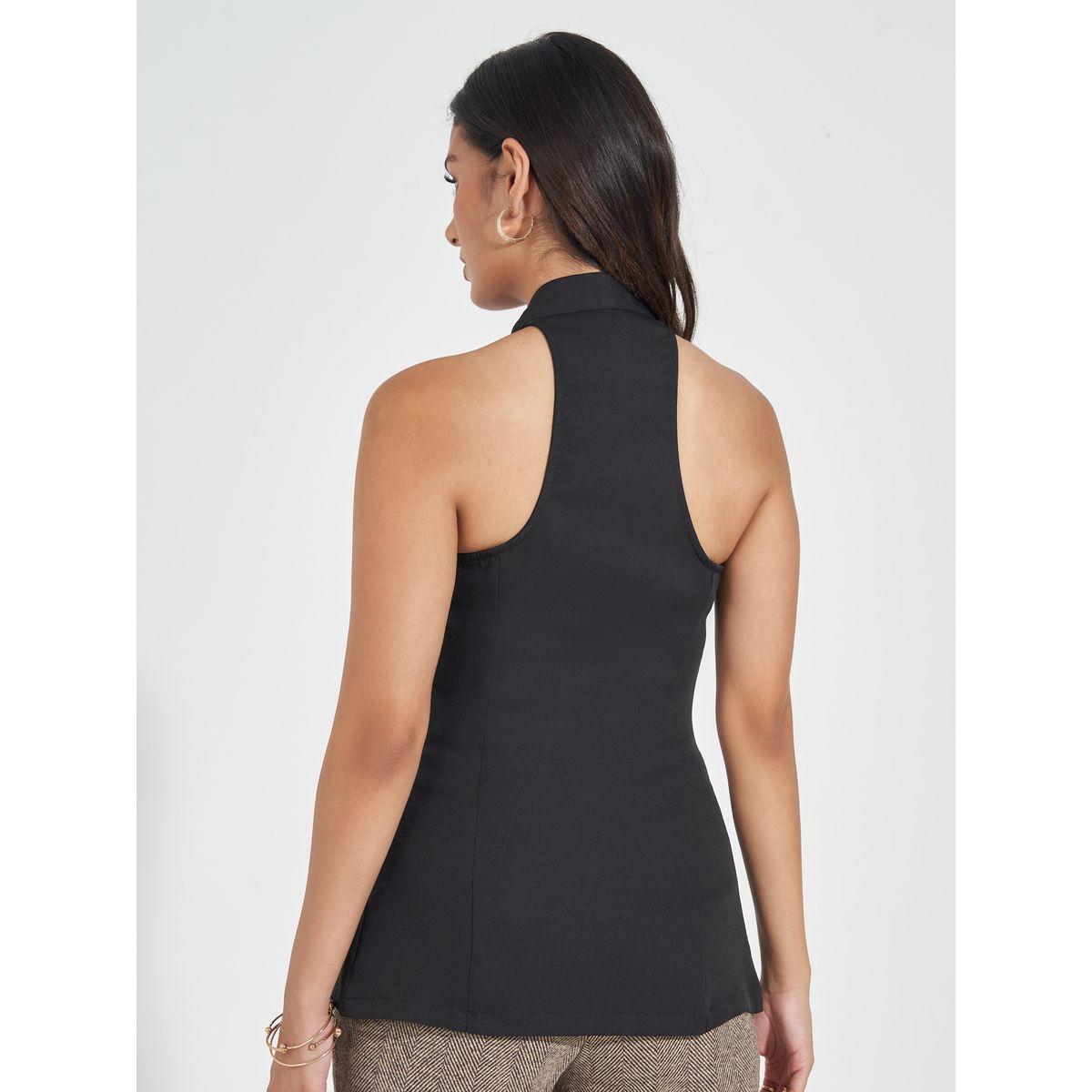 جيليه بياقة هولتر ومزين بطية-women-clothing-coatsandjackets-waistcoats-image-4