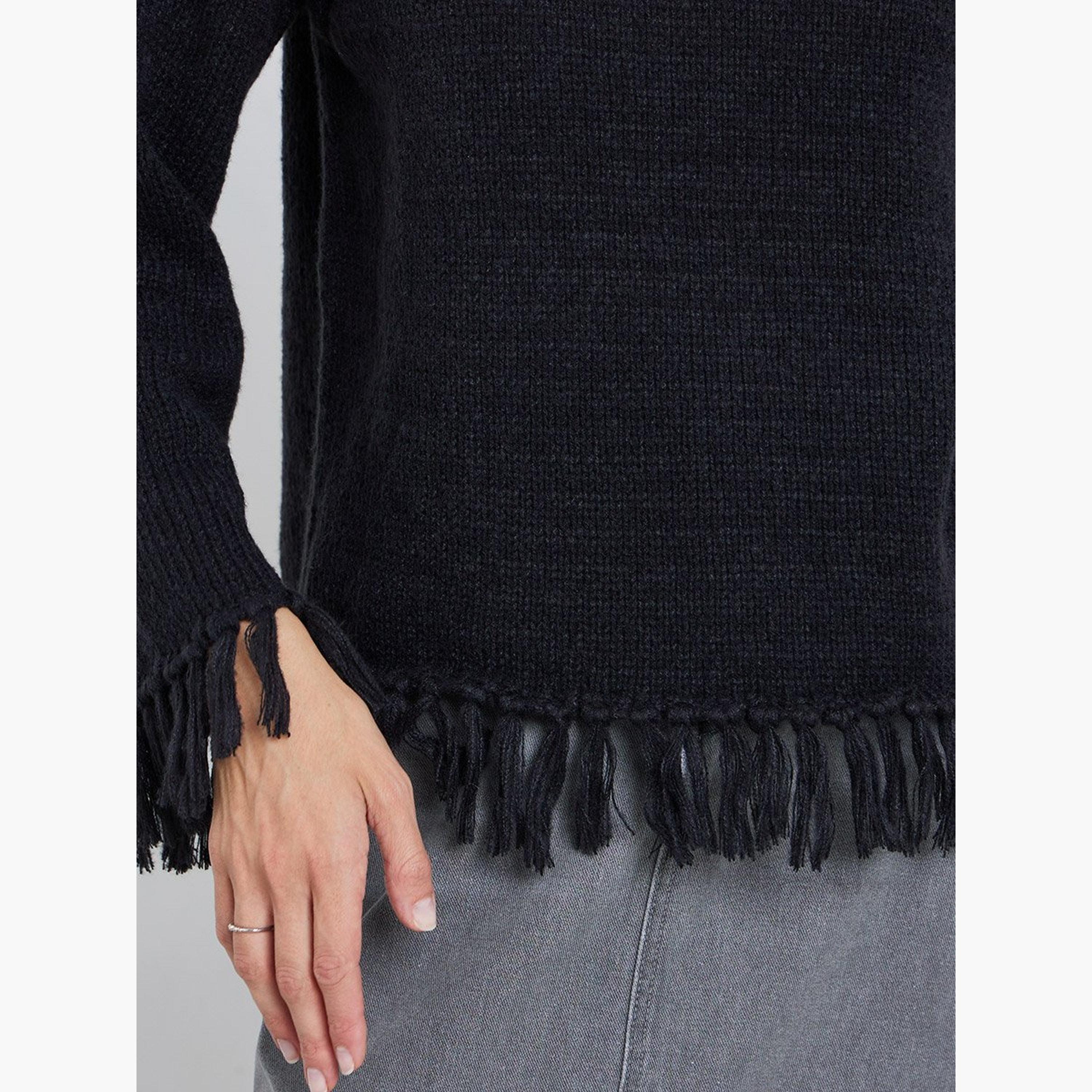 Styli Black Fringe Hem Sweater-women-winterwear-cardigansandjumpers-jumpers-image-4