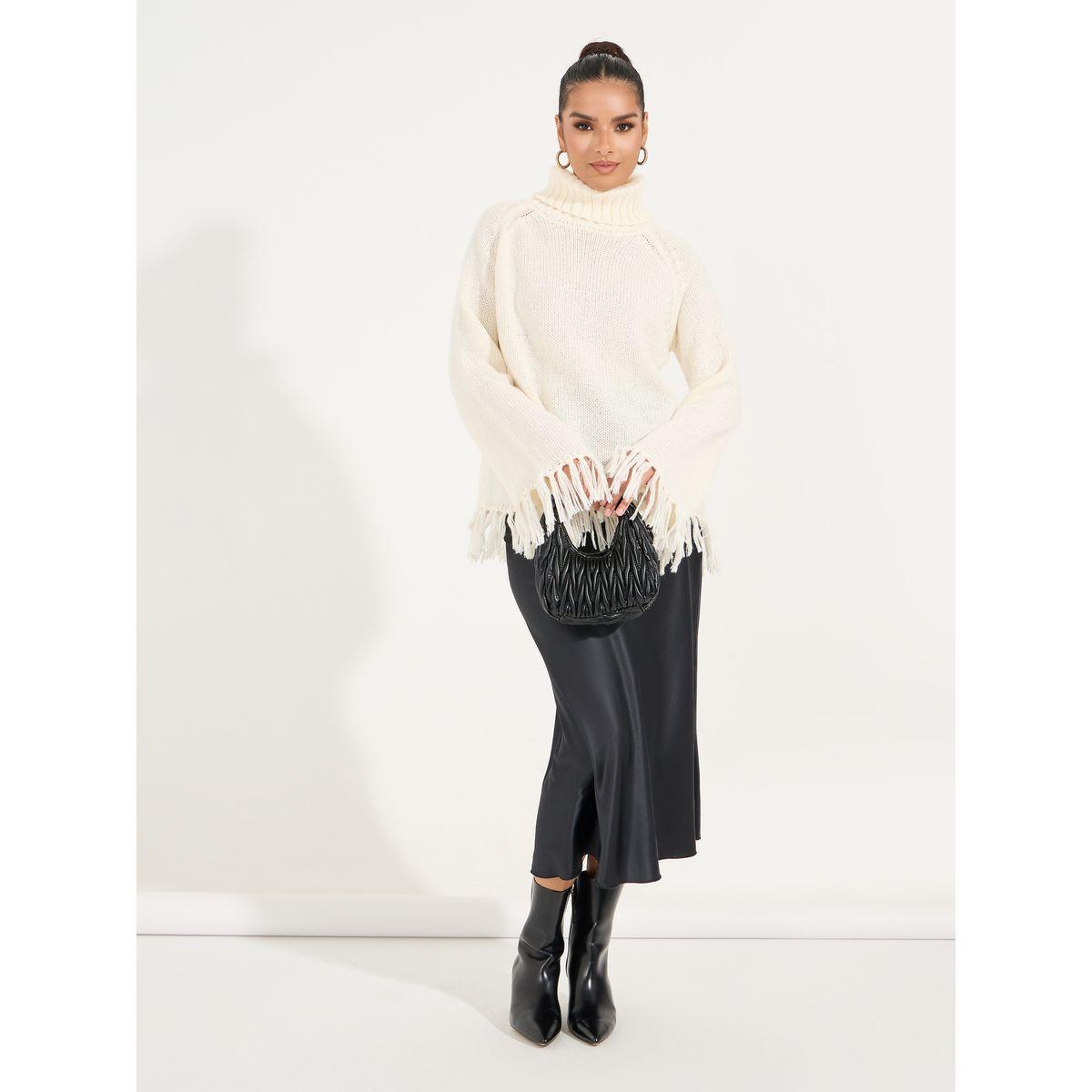 Styli Limited Knitted Turtle Neck Sweater with Tassel Hem Detail-women-winterwear-cardigansandjumpers-jumpers-image-2
