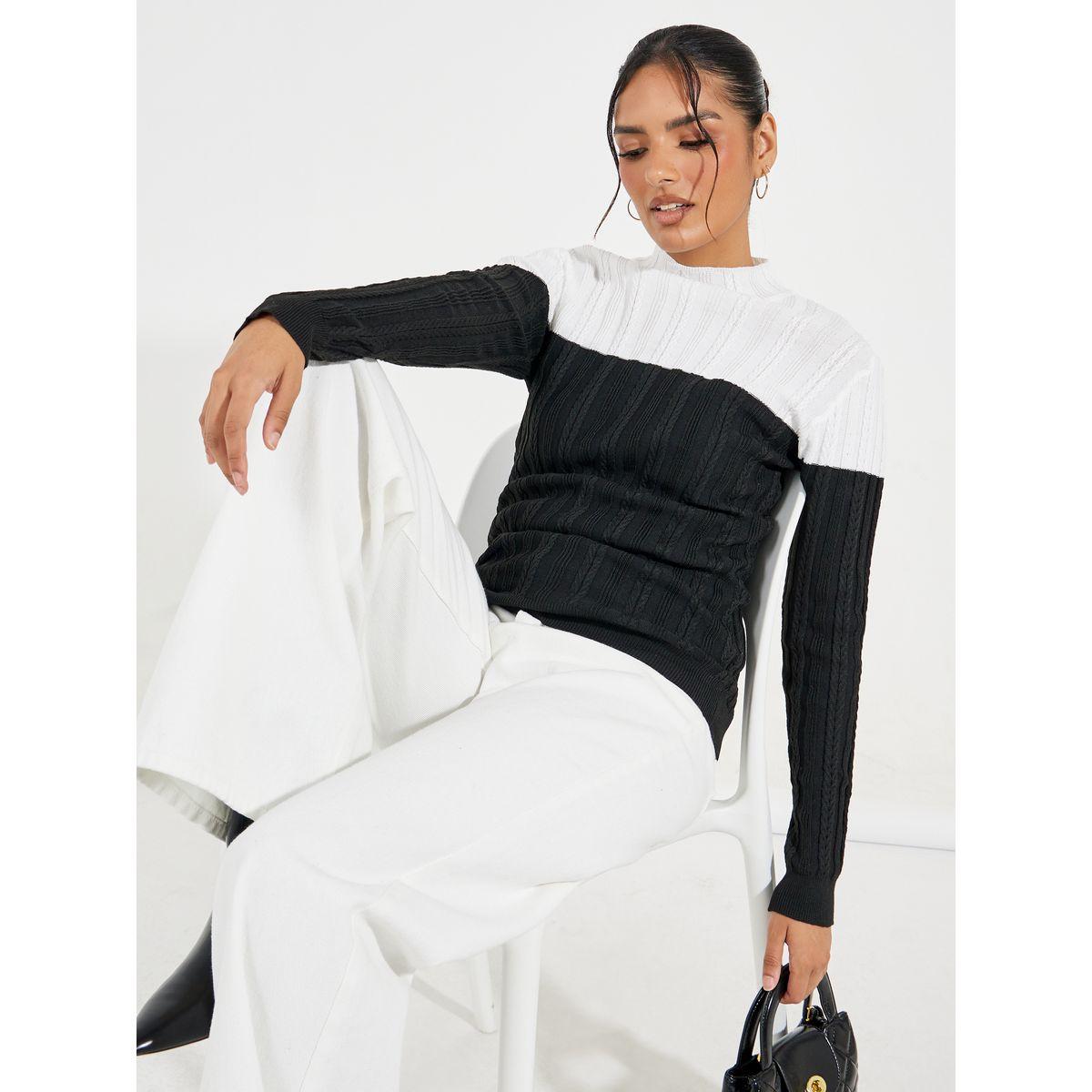 Styli Elevate Color Block High Neck Knit Sweater-women-clothing-cardigansandjumpers-jumpers-image-1