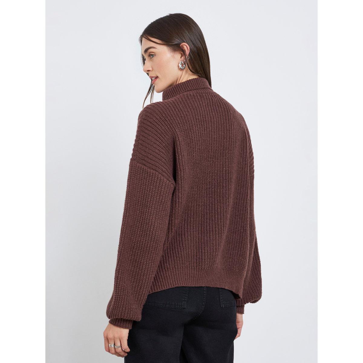 كنزة محبوكة بتفاصيل سحاب-women-winterwear-cardigansandjumpers-jumpers-image-4