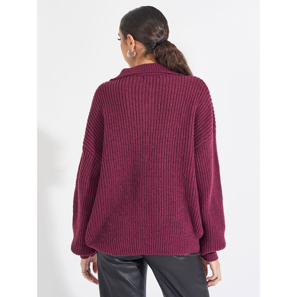 Styli Elevate Longline Cable Knit Sweater with Half Zip Detail-women-clothing-cardigansandjumpers-jumpers-image-4