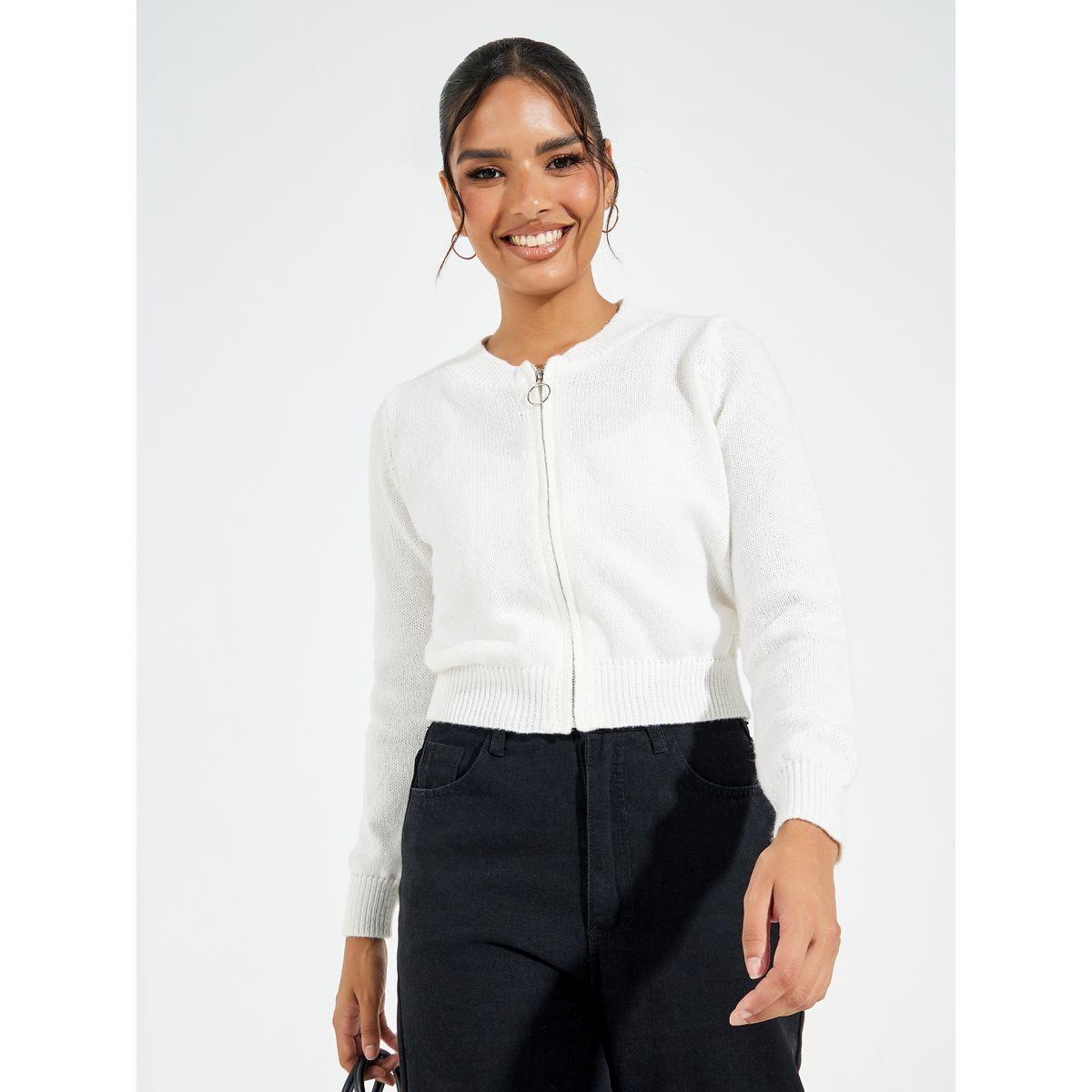 Styli Limited Zip Through Short Length  Knit Sweater-women-clothing-cardigansandjumpers-jumpers-image-1