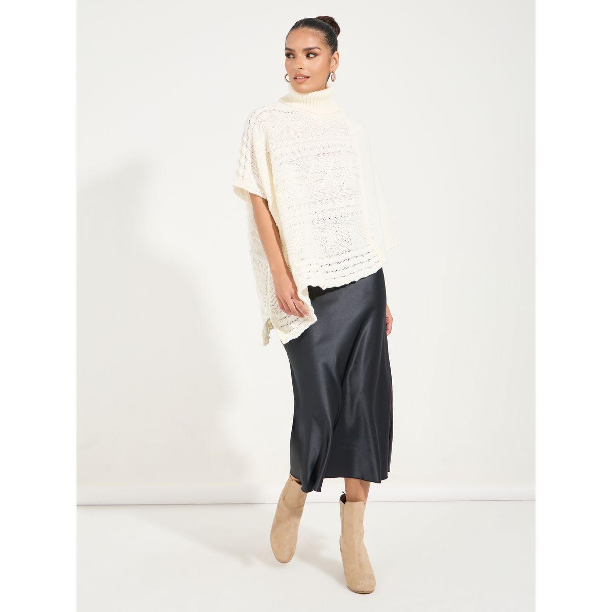 Styli Limited Textured Knit Turtle Neck Sweater with Asymmetric Hem-women-clothing-cardigansandjumpers-jumpers-image-2