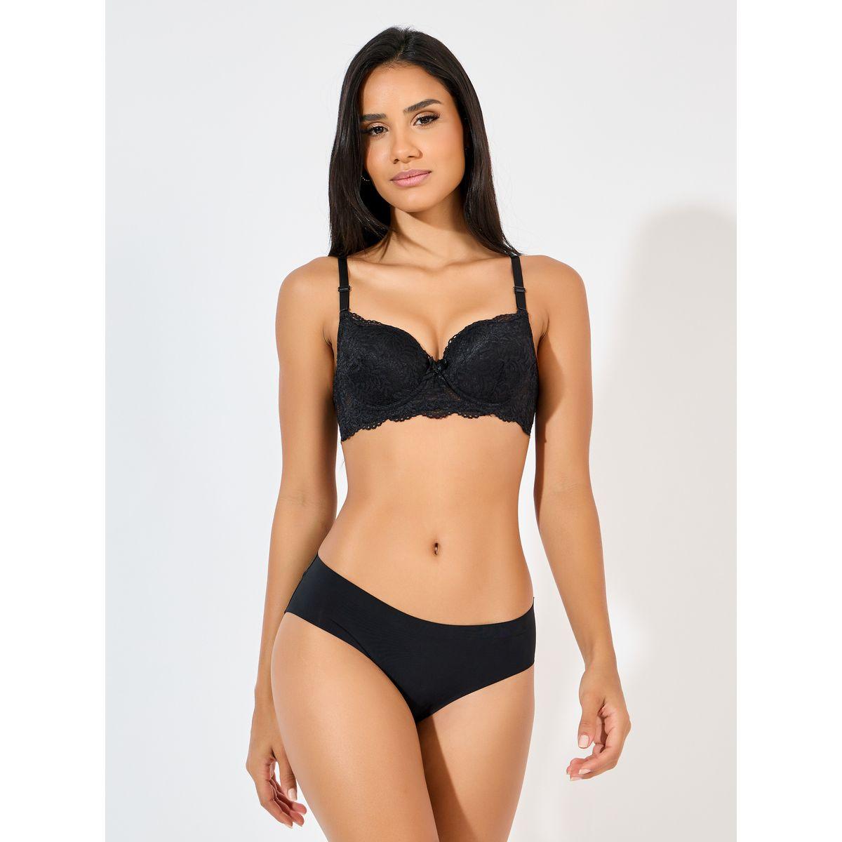 Styli Pack of 3 - Padded Wired Scalloped Edge Lace T-Shirt Bra-women-clothing-lingerie-bras-image-2