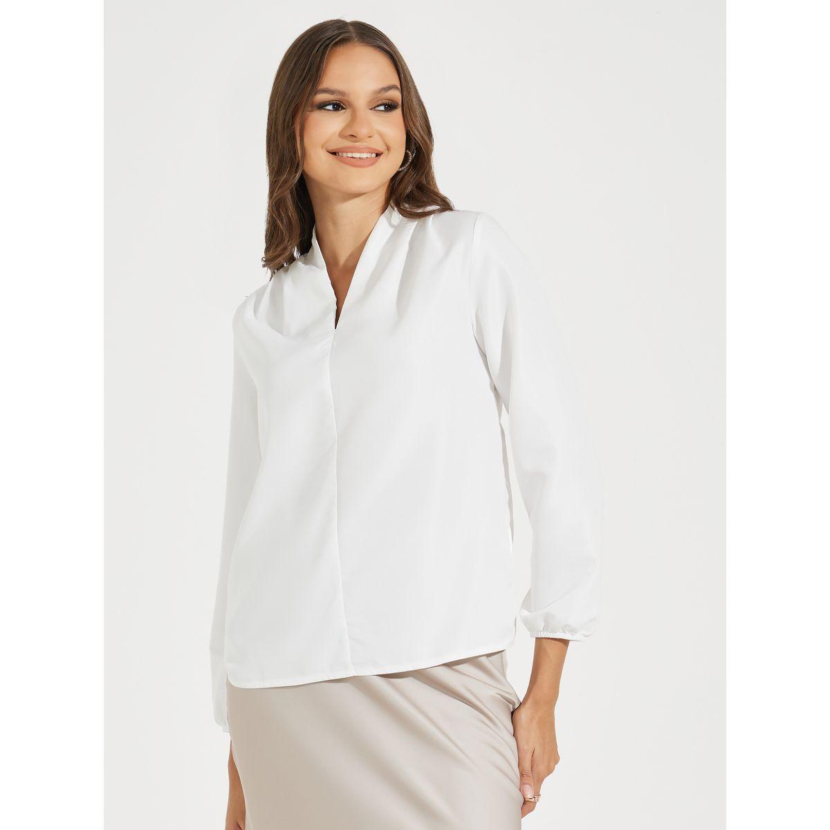Styli Solid V Neck Regular Fit Blouse-women-clothing-shirtsandblouses-blouses-image-3