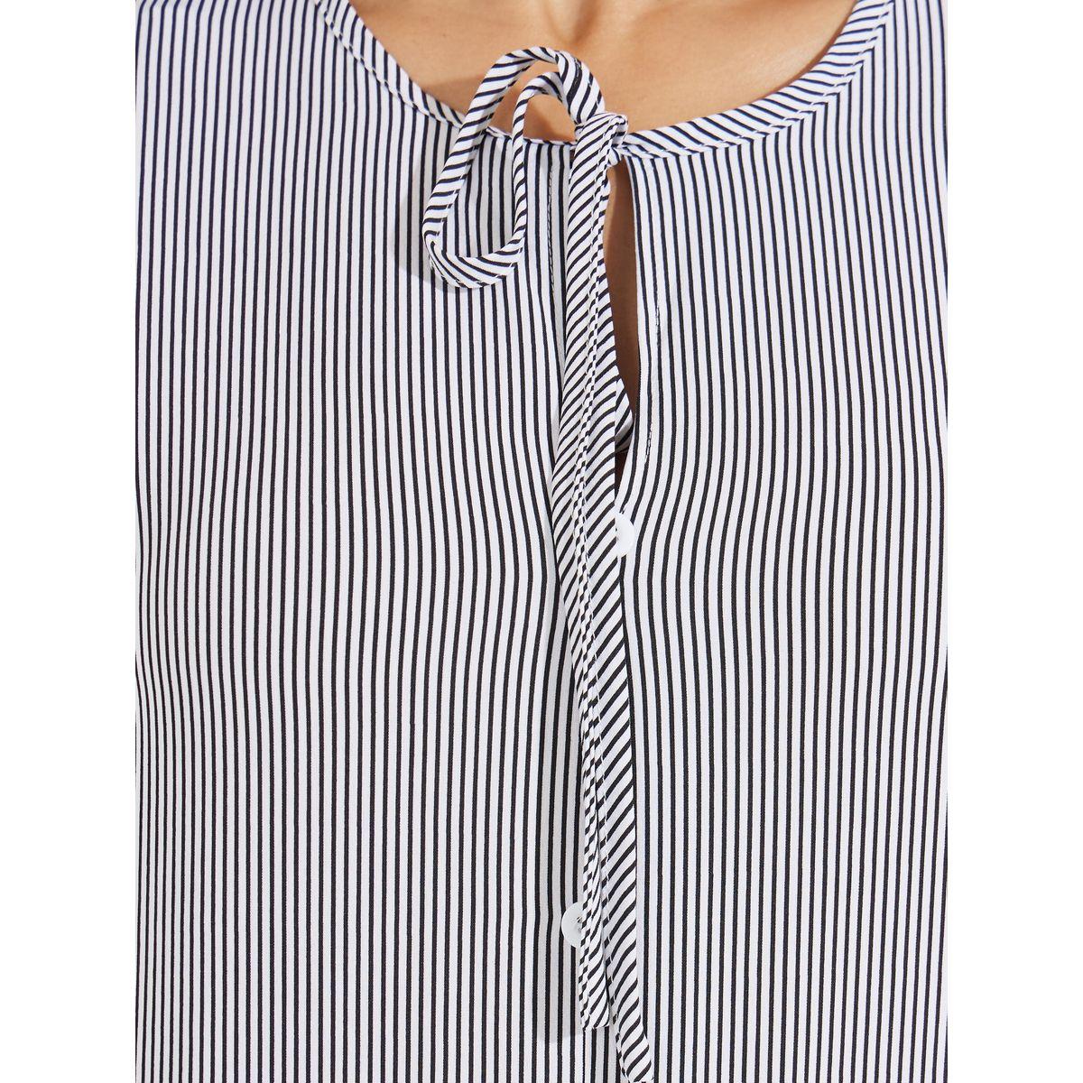 Styli Pinstriped Tie-Up Neck Blouse-women-clothing-shirtsandblouses-blouses-image-3