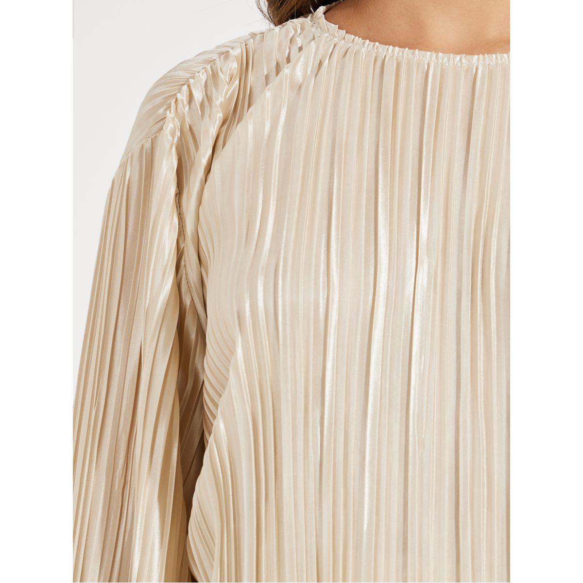 Styli Pleated Flute Sleeves Top & Pants Co-Ords-women-clothing-coordsets-image-3