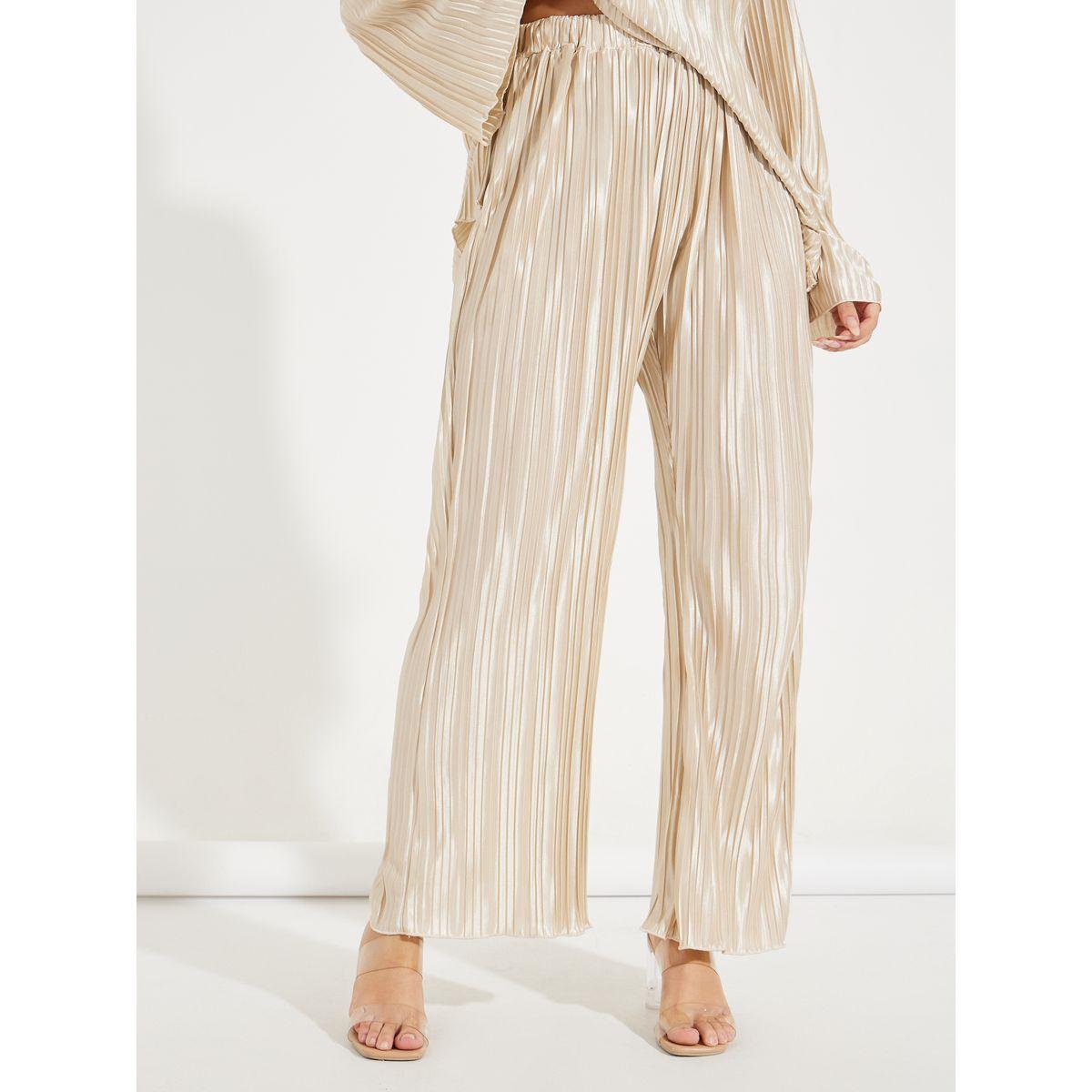 Styli Pleated Flute Sleeves Top & Pants Co-Ords-women-clothing-coordsets-image-5