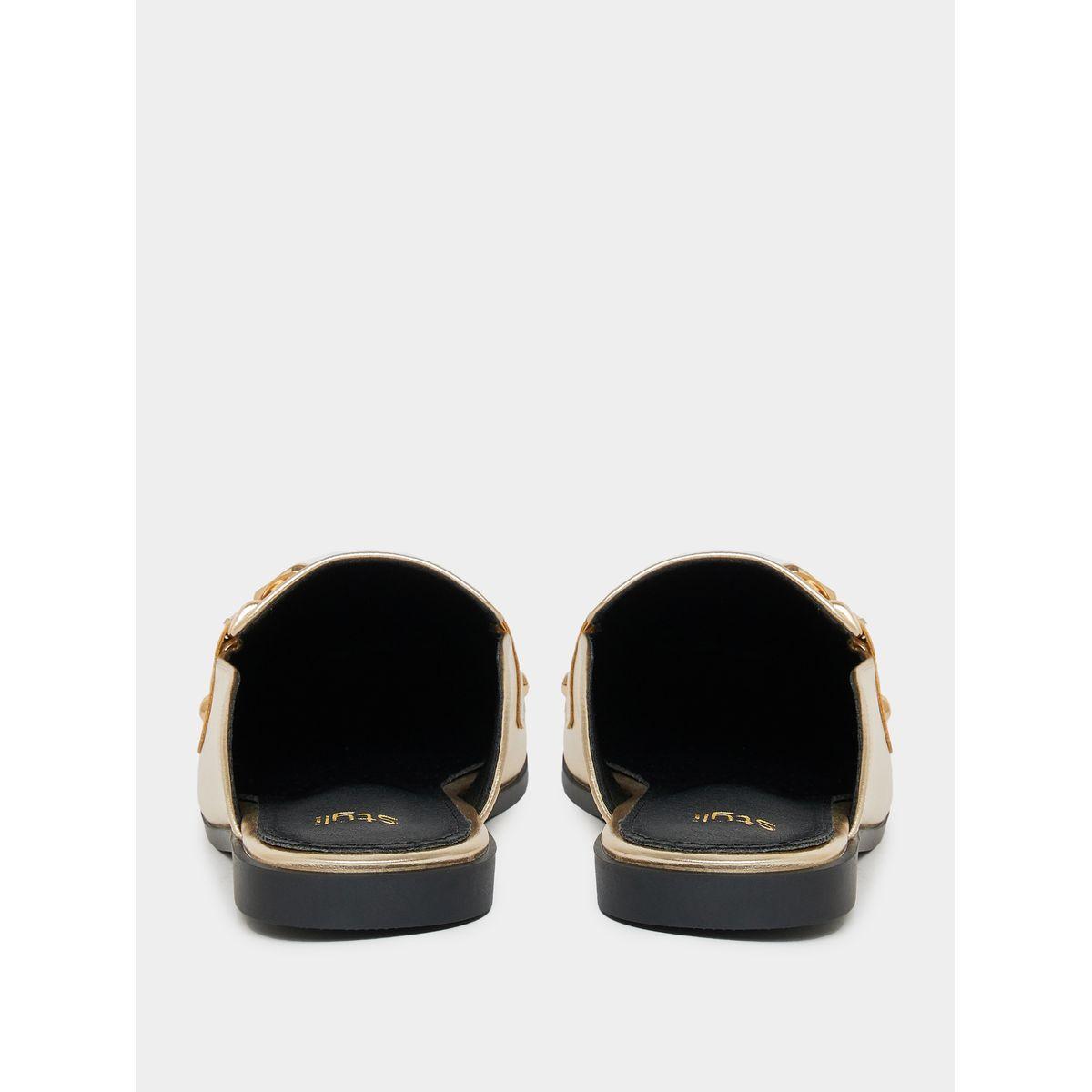 Styli Embellished Metallic Slide On Mules-women-shoes-flats-mules-image-3