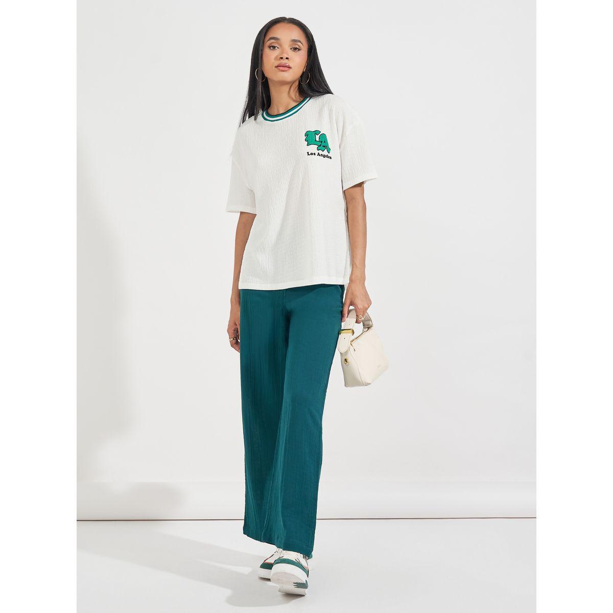 Styli Elevate Oversized Textured T-Shirt with High-Low Hem-women-clothing-tshirts-image-2