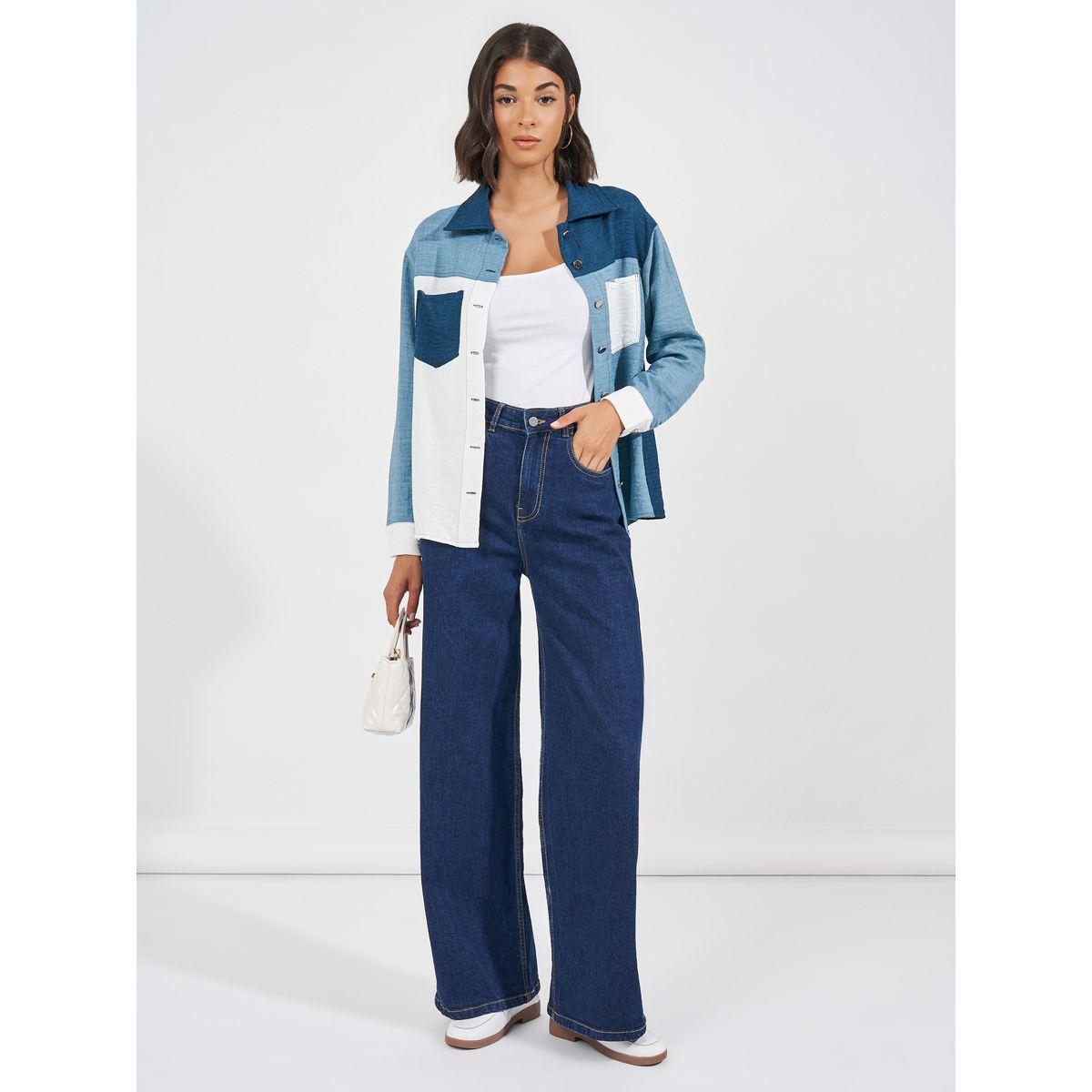 Styli Elevate Color Block Button Front Shirt-women-clothing-shirtsandblouses-shirts-image-2