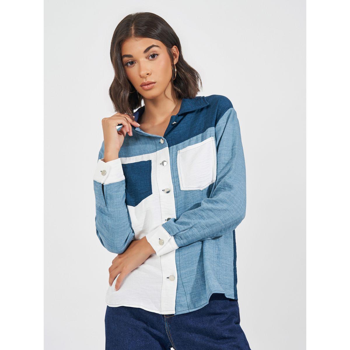 Styli Elevate Color Block Button Front Shirt-women-clothing-shirtsandblouses-shirts-image-3